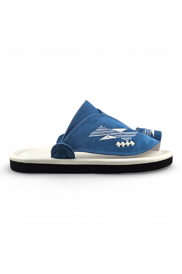 White / Light Sky Blue