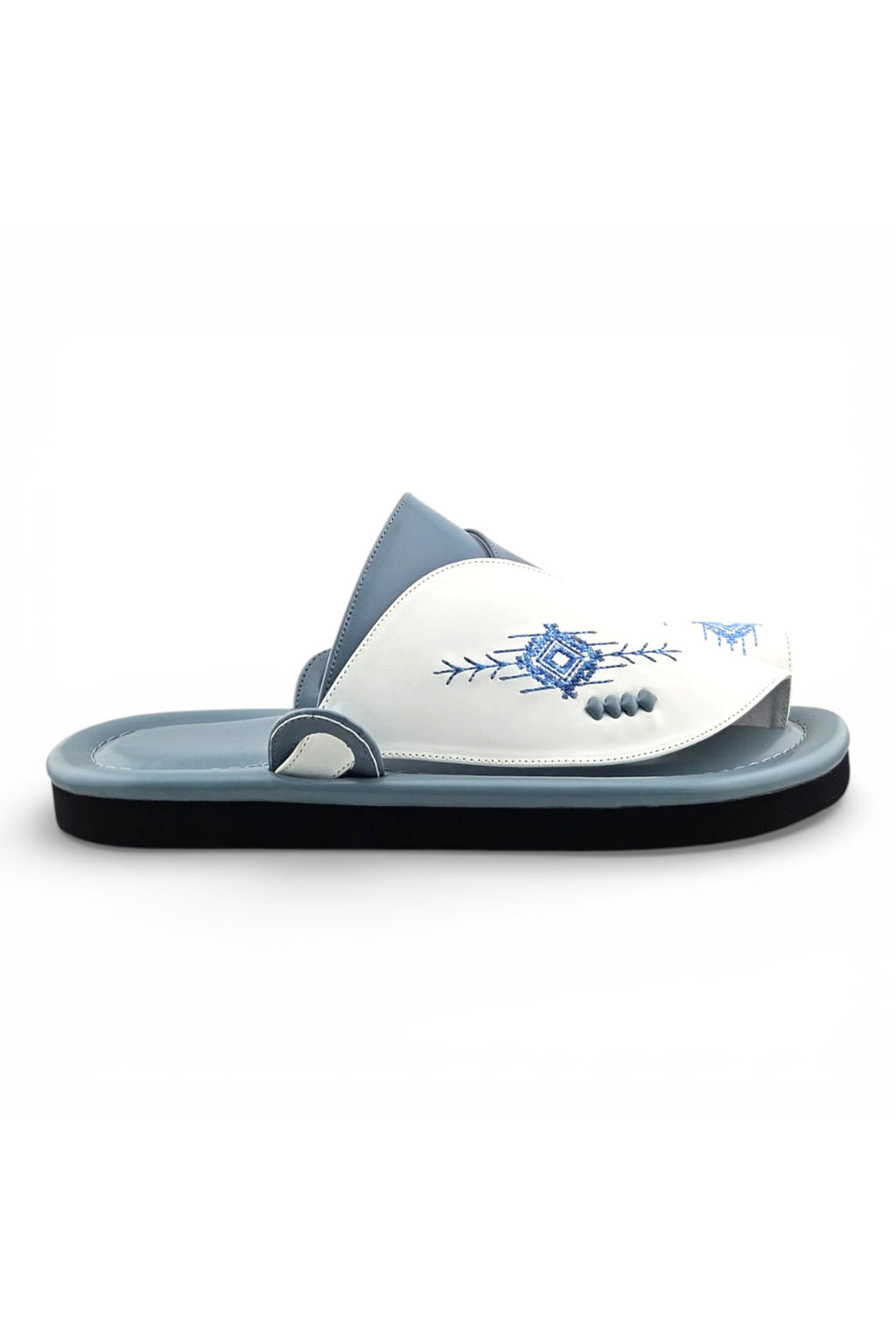 White / Light Sky Blue