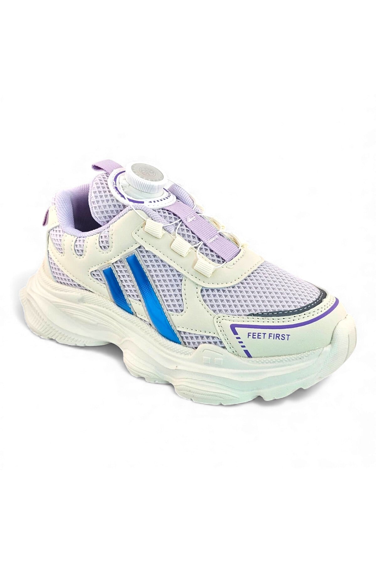 Feet First Kids' & Teens' Lightweight Running Sports Sneakers - Beige Secondary image