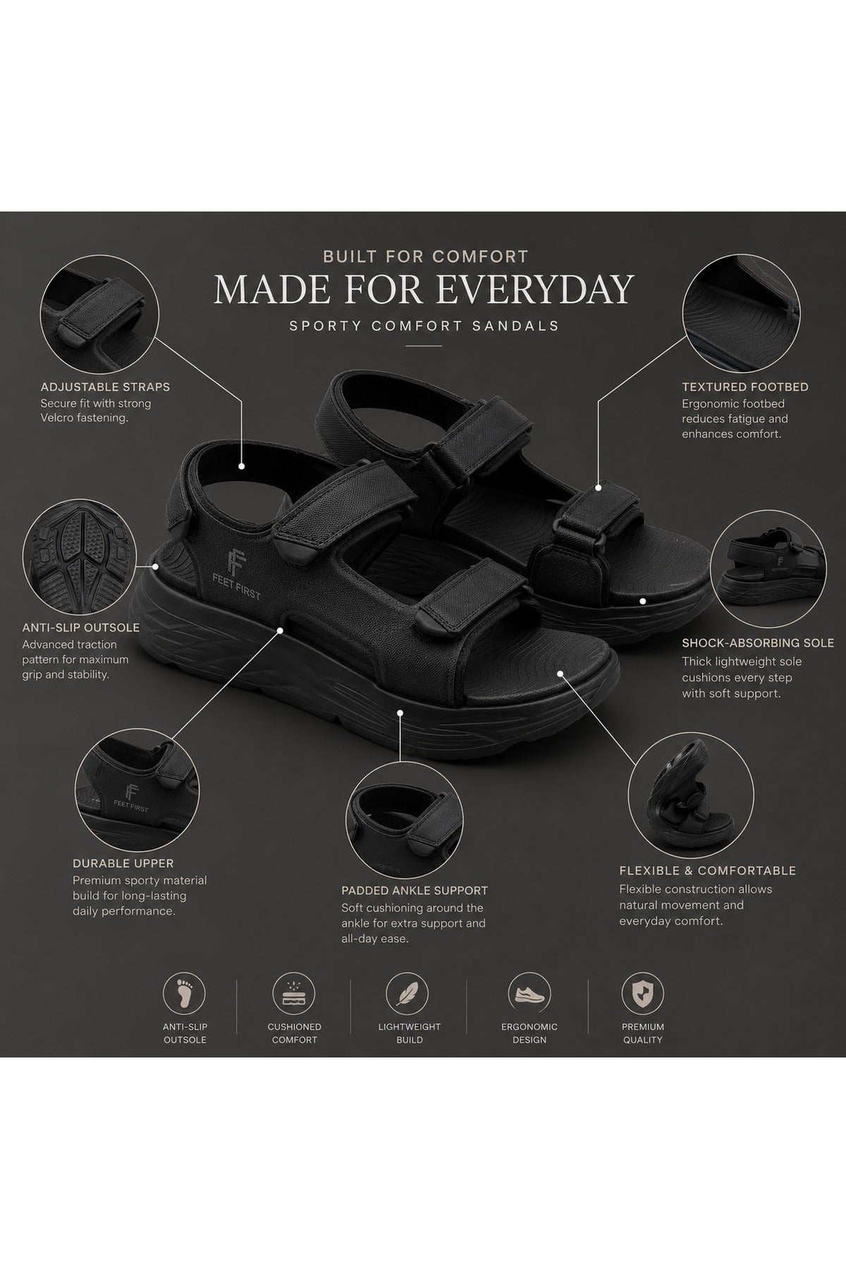 Feet First Men's Everyday Comfort Sandals Secondary image