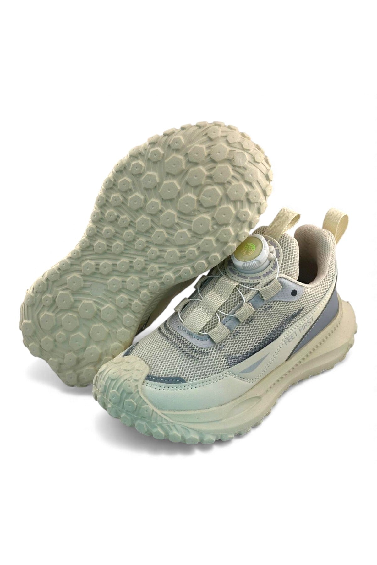 Feet First Kids' & Teens' Lightweight Running Sports Sneakers - Beige Secondary image
