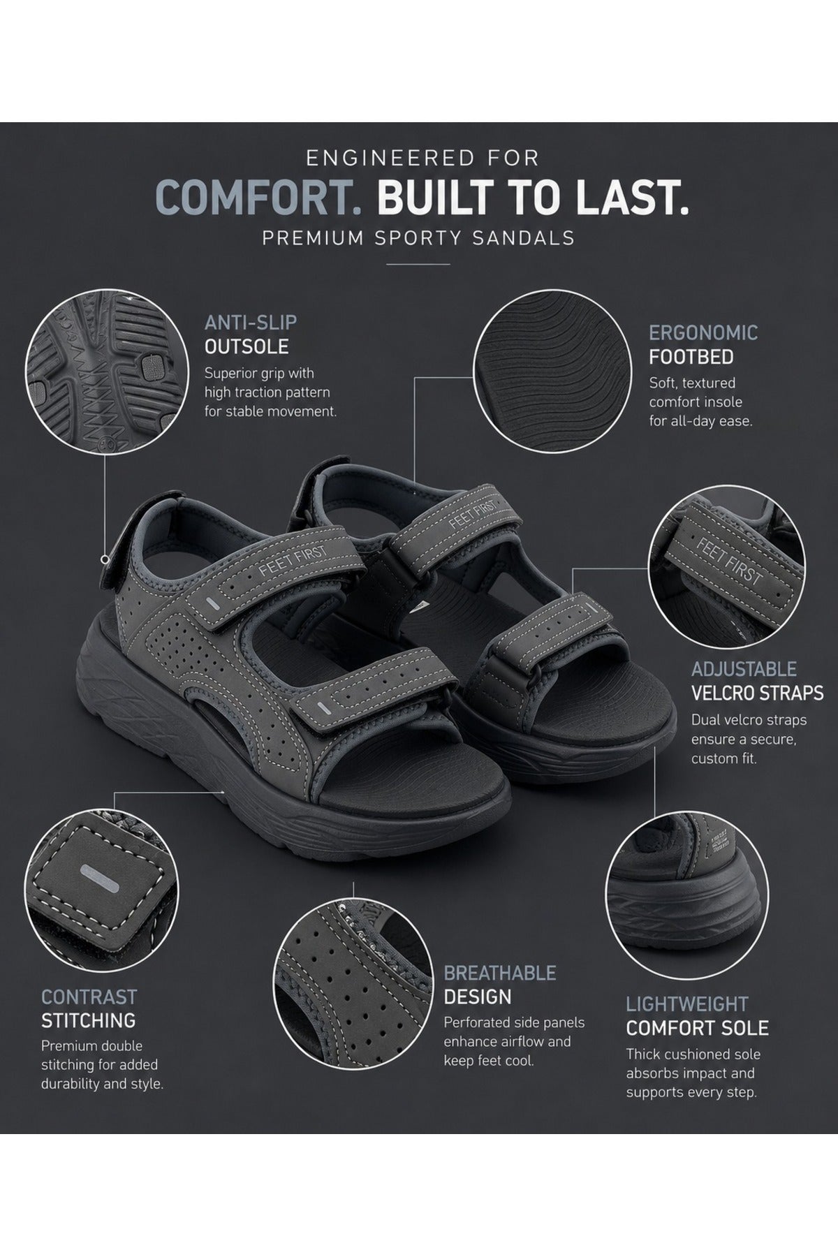 Feet First Men's Everyday Comfort Sandals Secondary image