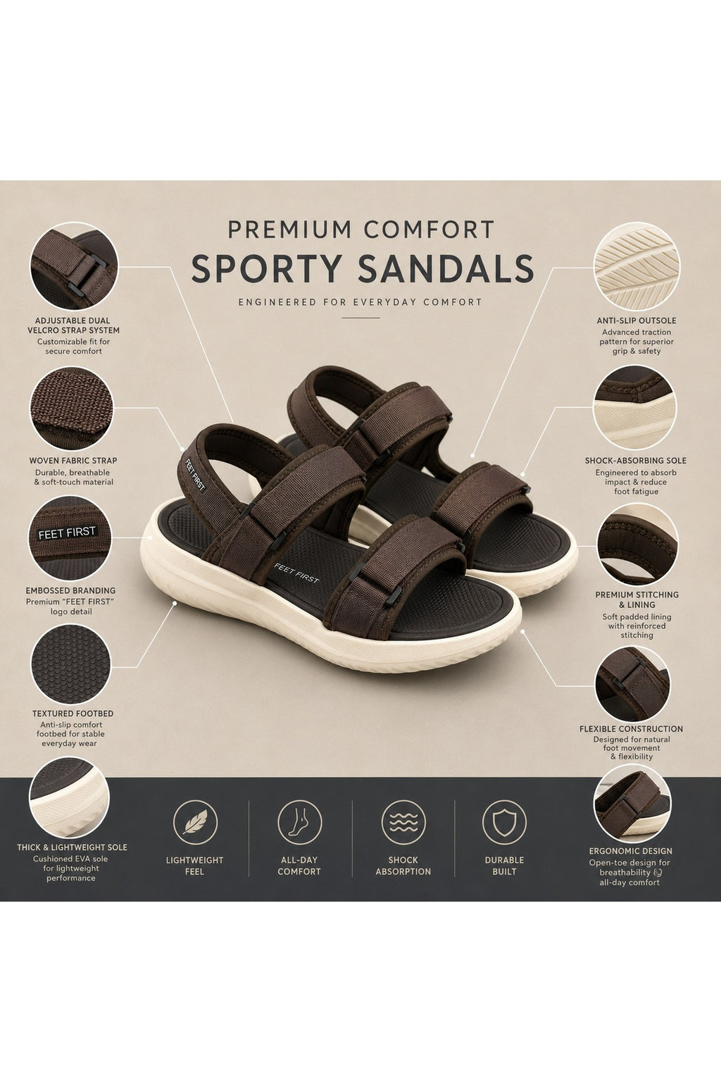 Beige / Dark Brown