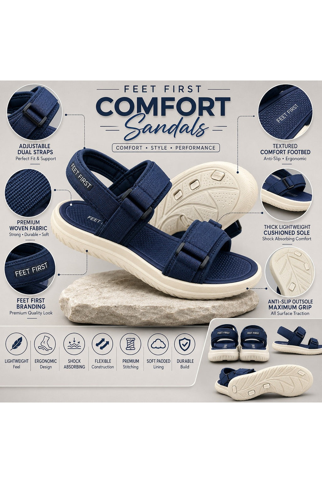 Beige / Navy